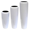 Pflanzkübel 120cm Hochglanz Weiß – Fiberglas, frostsicher, Indoor & Outdoor