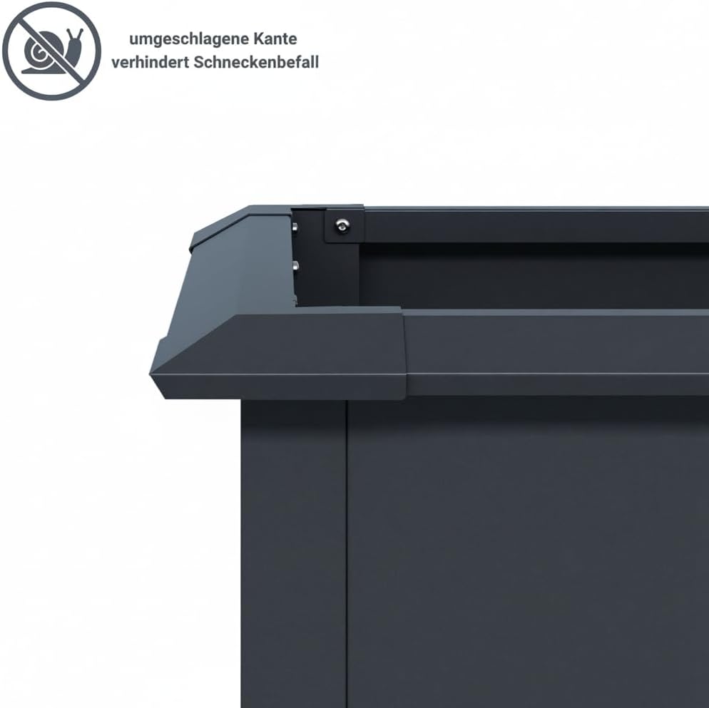 Novaterra Premium Hochbeet Metall Anthrazit 100×50×77 cm – Hochbeet für Garten Kräuter & Blumen