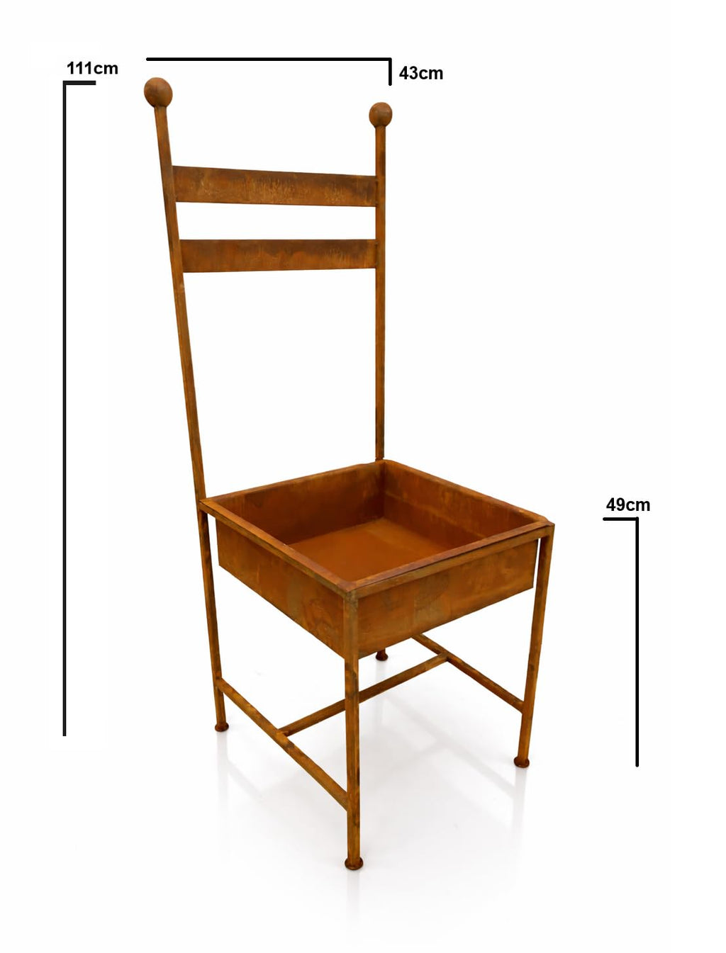 Blümelhuber Metallstuhl Rost Vintage – Pflanzschale Gartendeko zum Bepflanzen