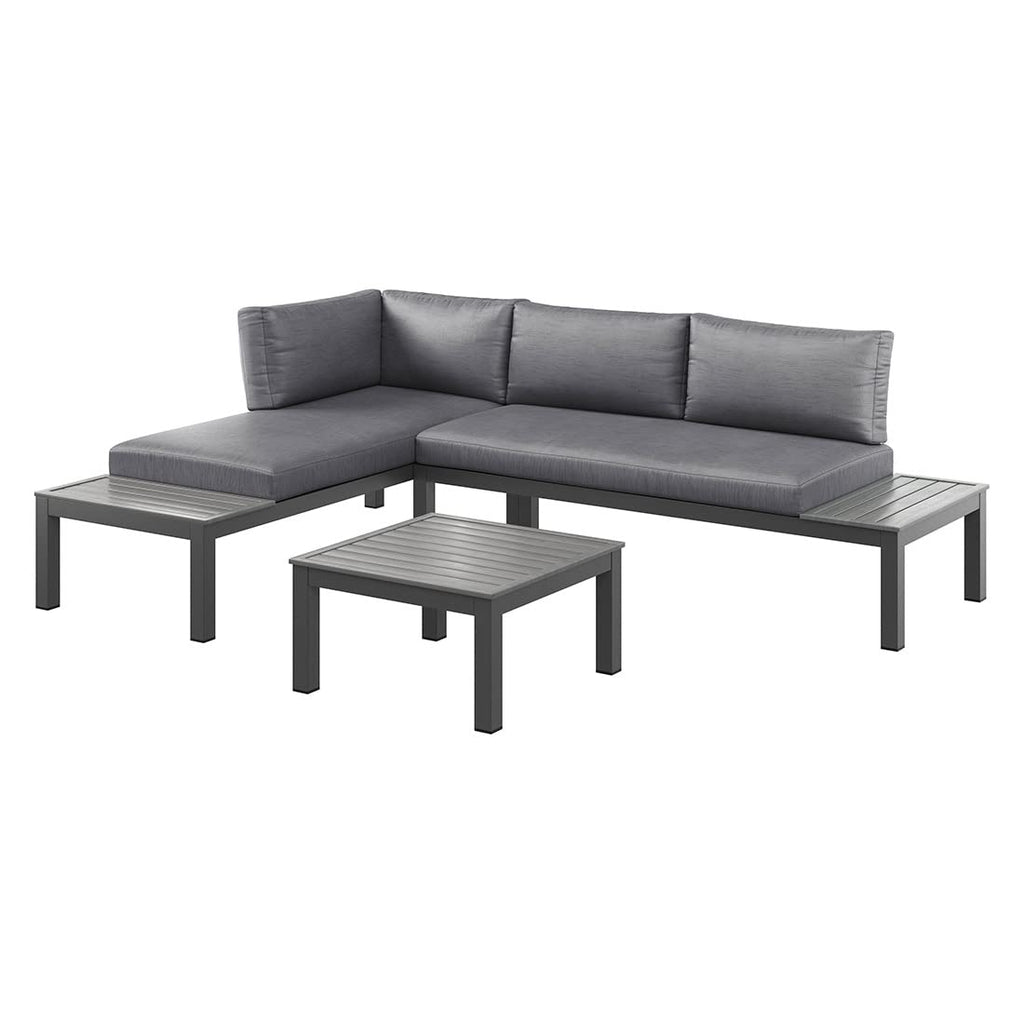 Gartenlounge Morsum Aluminium Grau – Wetterfest & Pflegeleicht