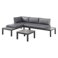 Gartenlounge Morsum Aluminium Grau – Wetterfest & Pflegeleicht