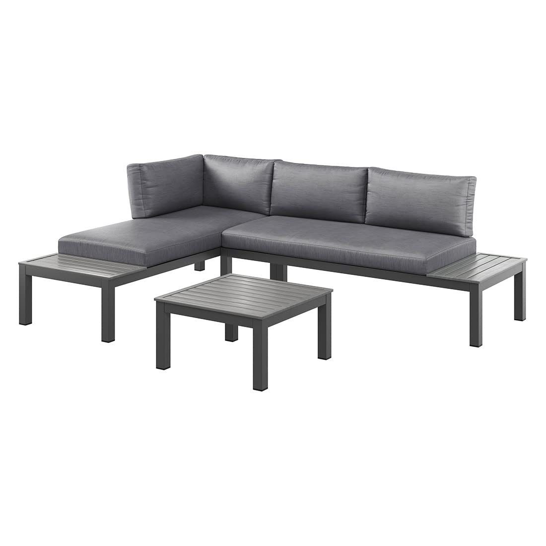 Gartenlounge Morsum Aluminium Grau – Wetterfest & Pflegeleicht