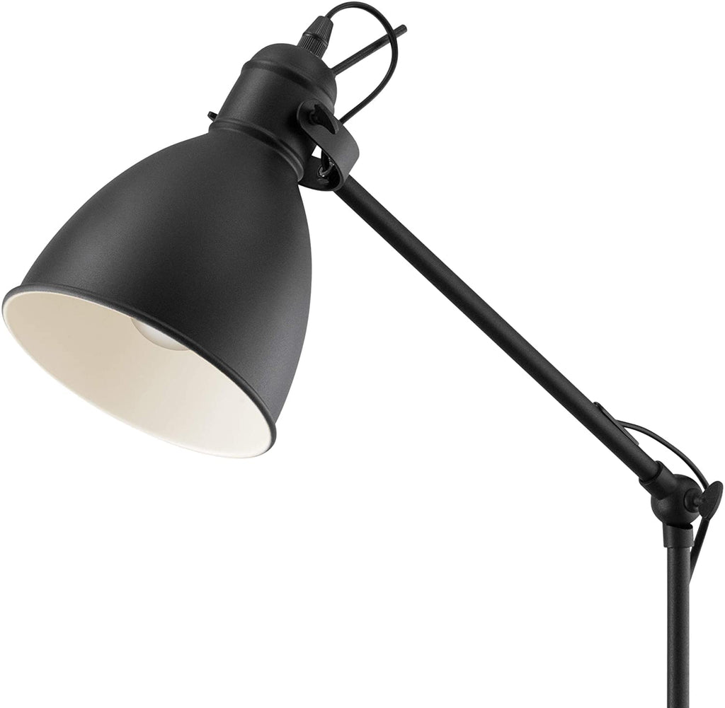 EGLO Stehlampe Priddy – Vintage Standleuchte im Industrial Design, Schwarz & Weiß