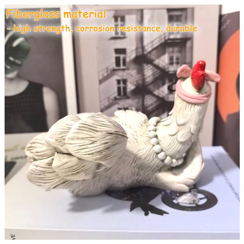 Lustige Hühnerfigur Garten Deko 🐔 Originelle Balkon & Outdoor Deko aus Kunstharz