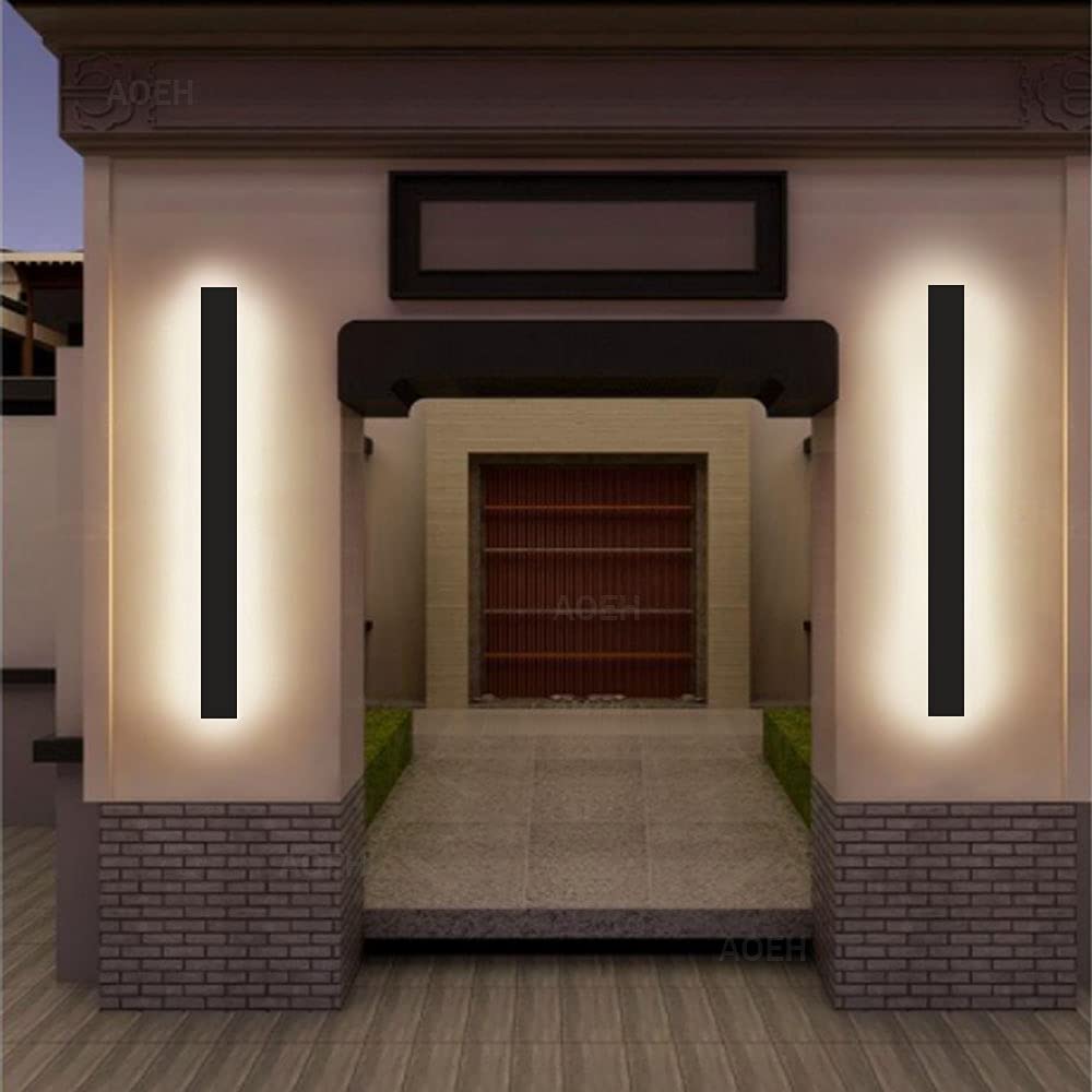 LED Außen-Wandleuchte Schwarz IP65 – Minimalistisches Aluminium Design
