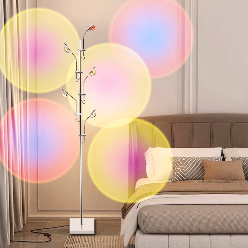 ELINKUME Halo Projektor Stehlampe Chrom | Sonnenuntergang Licht