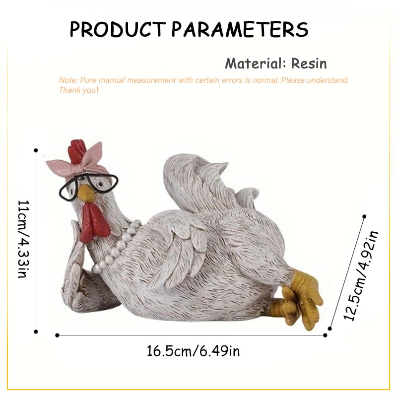 Lustige Hühnerfigur Garten Deko 🐔 Originelle Balkon & Outdoor Deko aus Kunstharz