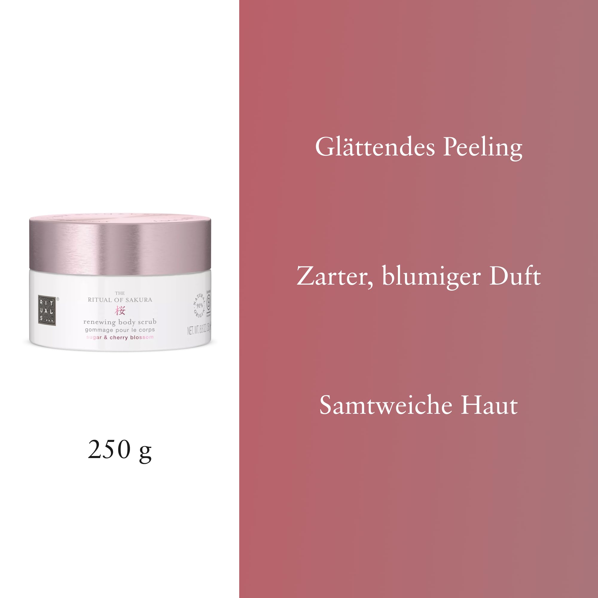 RITUALS The Ritual of Sakura Body Scrub – Luxuriöses Zucker-Körperpeeling mit Kirschblüte & Reisöl