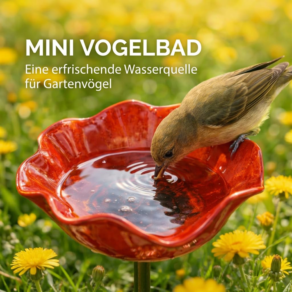 Bienentränke Blume Metall 3er Set – Insektentränke &amp; Vogeltränke Gartenstecker