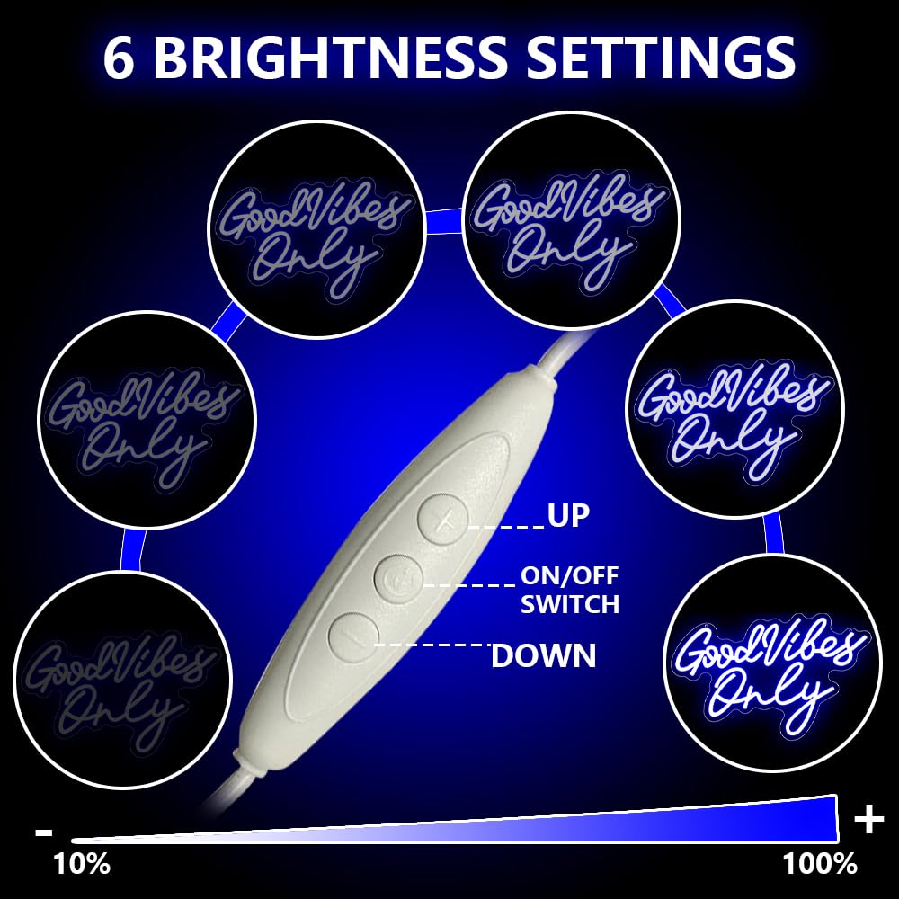 Good Vibes Neon Schild – LED Wanddeko für Schlafzimmer, Gaming Zimmer & Wohnzimmer