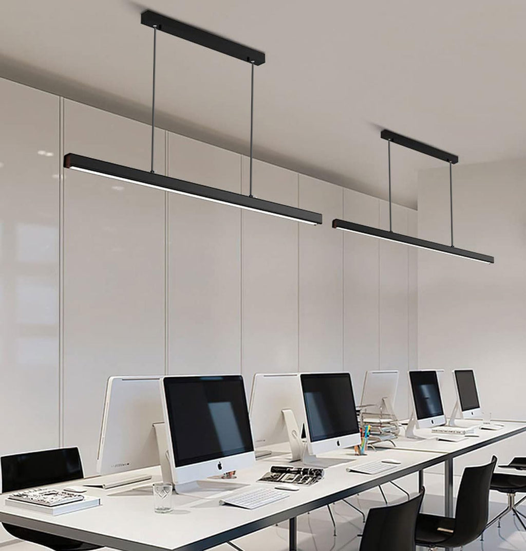 Moderne LED Pendelleuchte 100 cm dimmbar mit Fernbedienung – Hängelampe für Esstisch schwarz