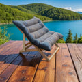 Nature LOUNGE Liegesessel XL aus Kautschukholz – klappbar, für Garten &amp; Balkon