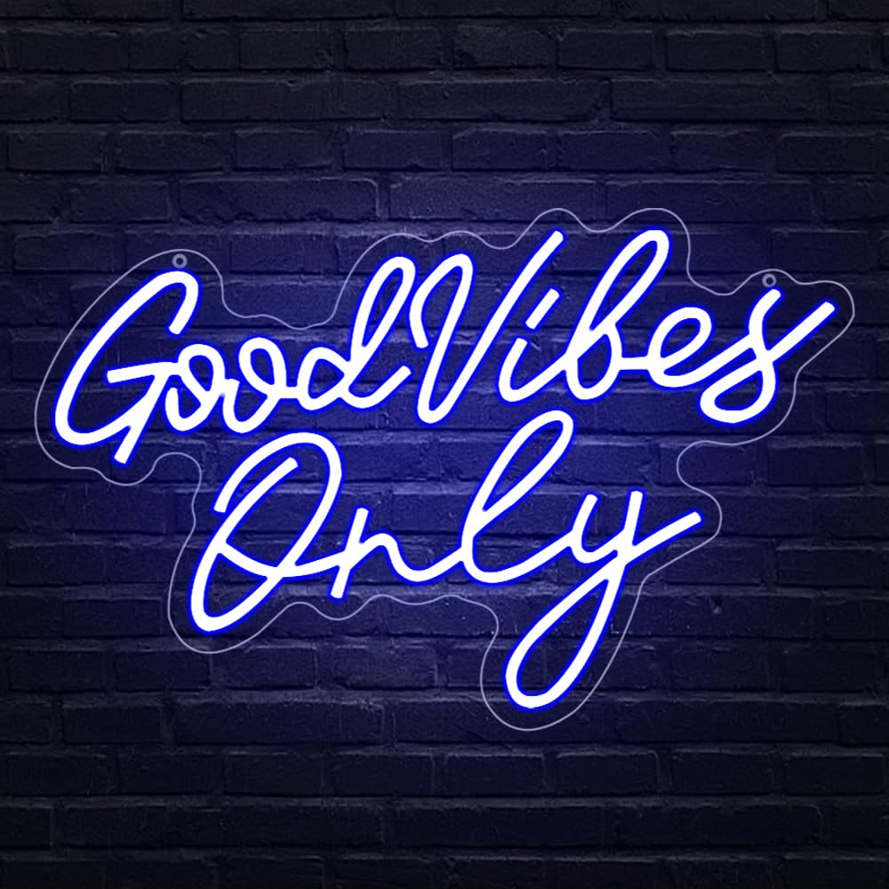 Good Vibes Neon Schild – LED Wanddeko für Schlafzimmer, Gaming Zimmer & Wohnzimmer