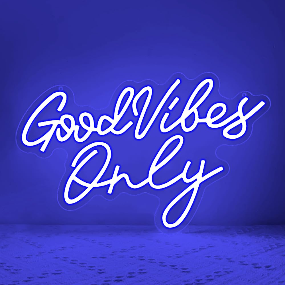 Good Vibes Neon Schild – LED Wanddeko für Schlafzimmer, Gaming Zimmer & Wohnzimmer