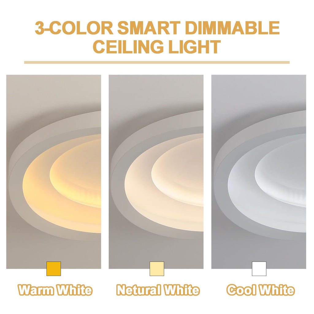 LED Deckenleuchte 60 cm dimmbar mit Fernbedienung – Minimalistische Deckenlampe für Wohnzimmerr