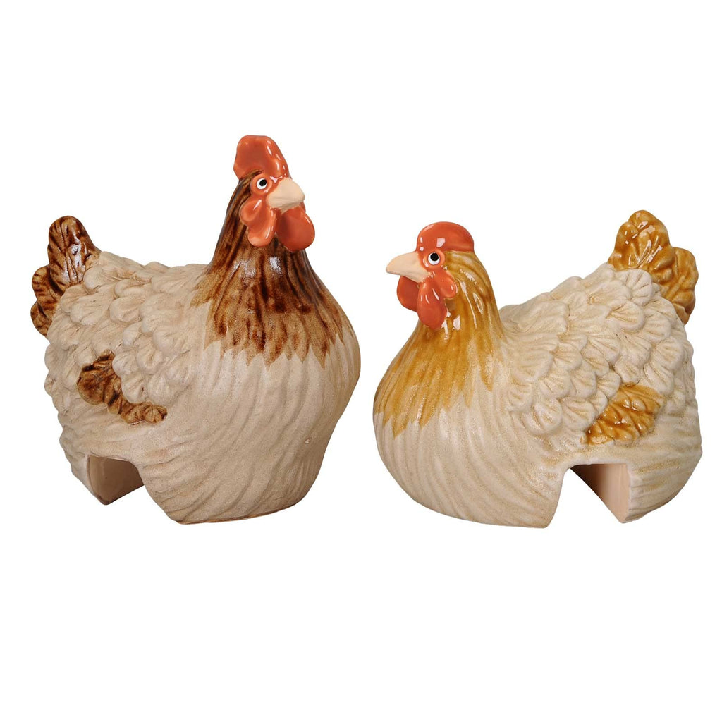 Lustige Hühner Deko 🐔 Keramik Gartenfigur für Balkon Terrasse & Blumentopf
