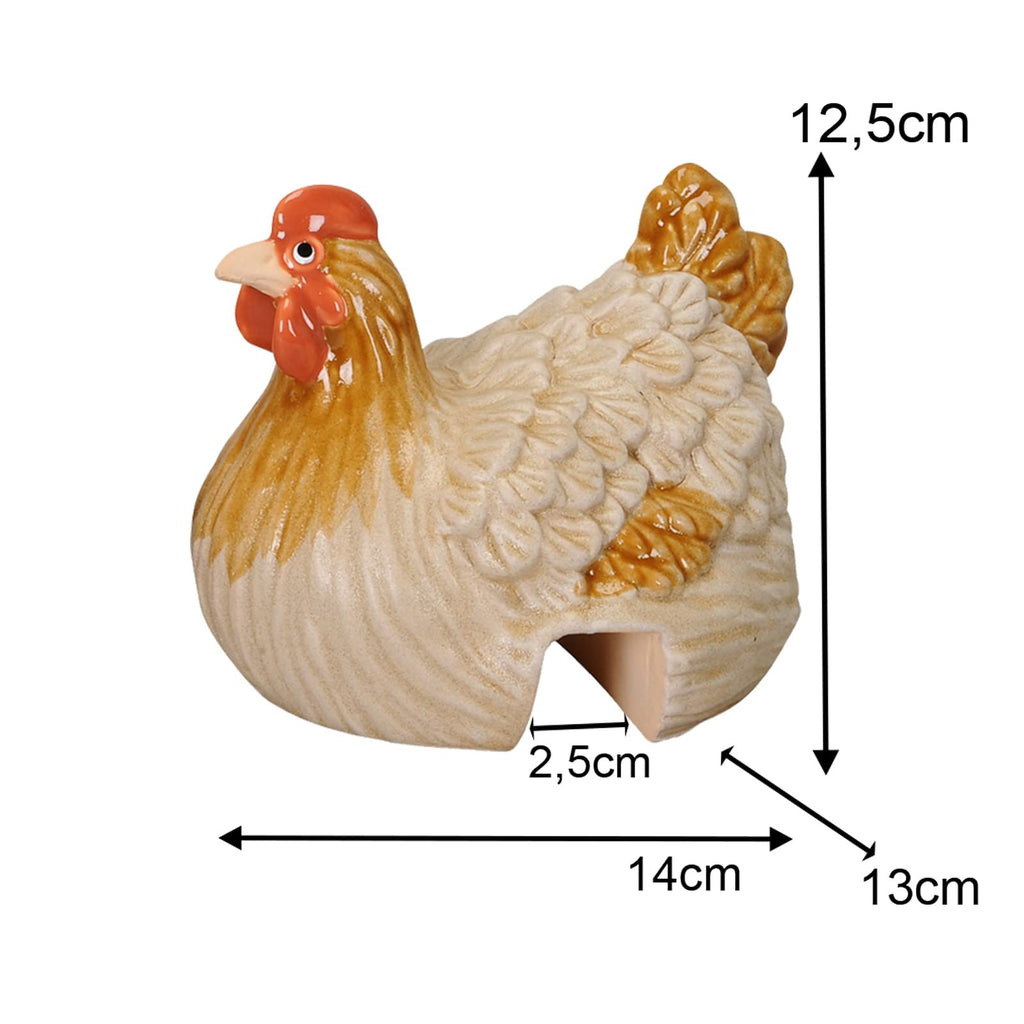 Lustige Hühner Deko 🐔 Keramik Gartenfigur für Balkon Terrasse & Blumentopf