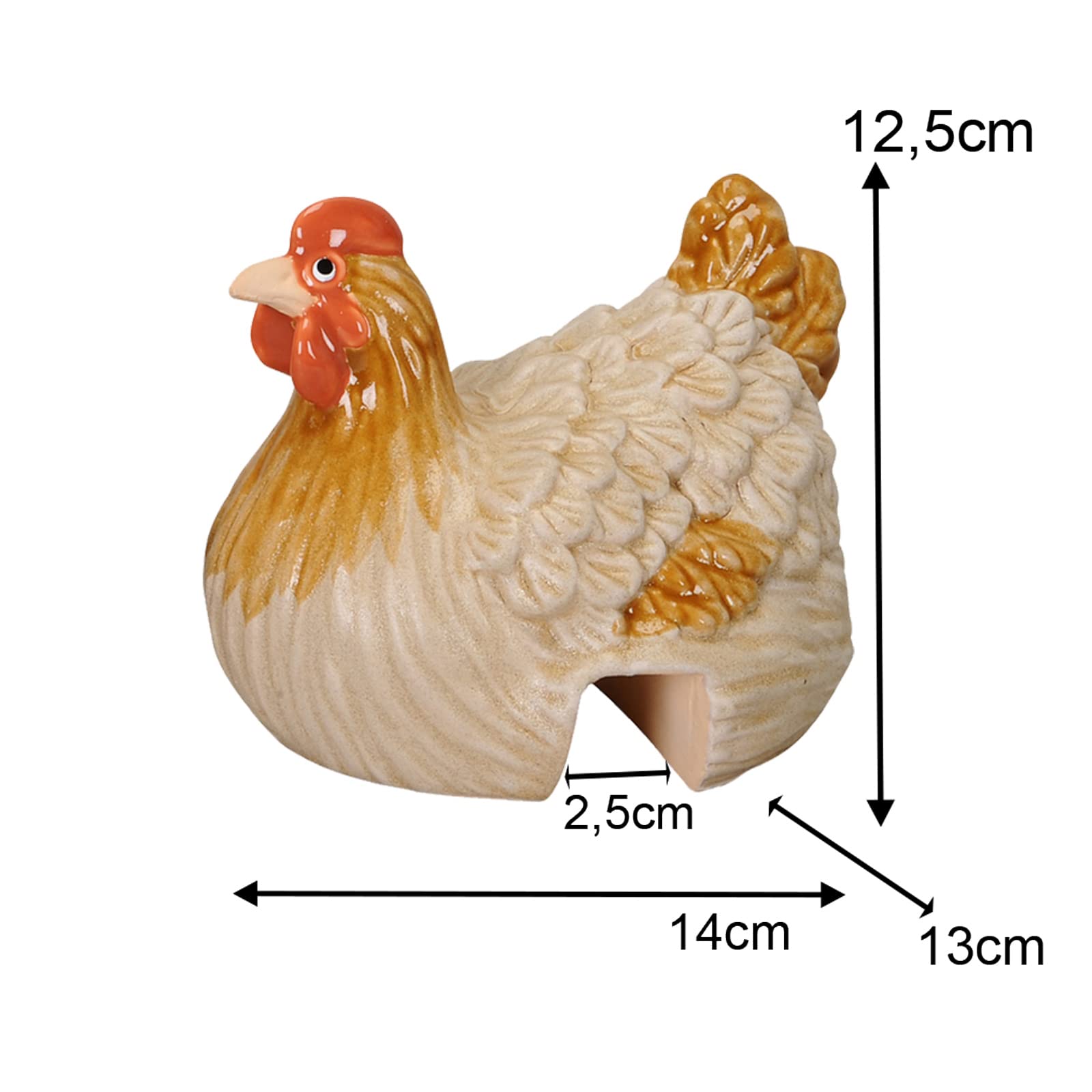 Lustige Hühner Deko 🐔 Keramik Gartenfigur für Balkon Terrasse & Blumentopf