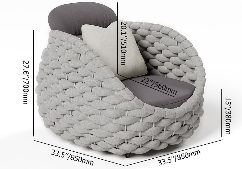 Outdoor Lounge Set für 4 Personen mit drehbaren Sesseln – Modern & wetterfest
