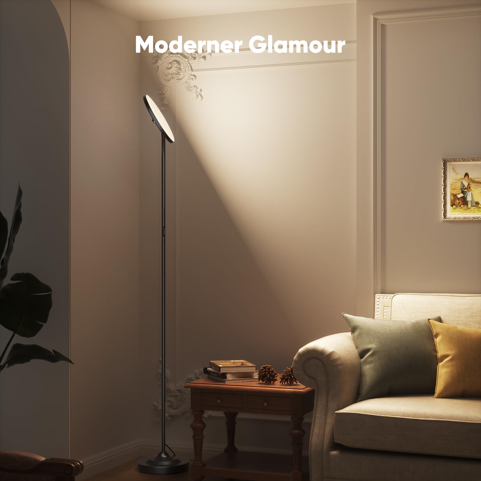 SIBRILLE LED Stehlampe Wohnzimmer dimmbar | Deckenfluter mit Fernbedienung