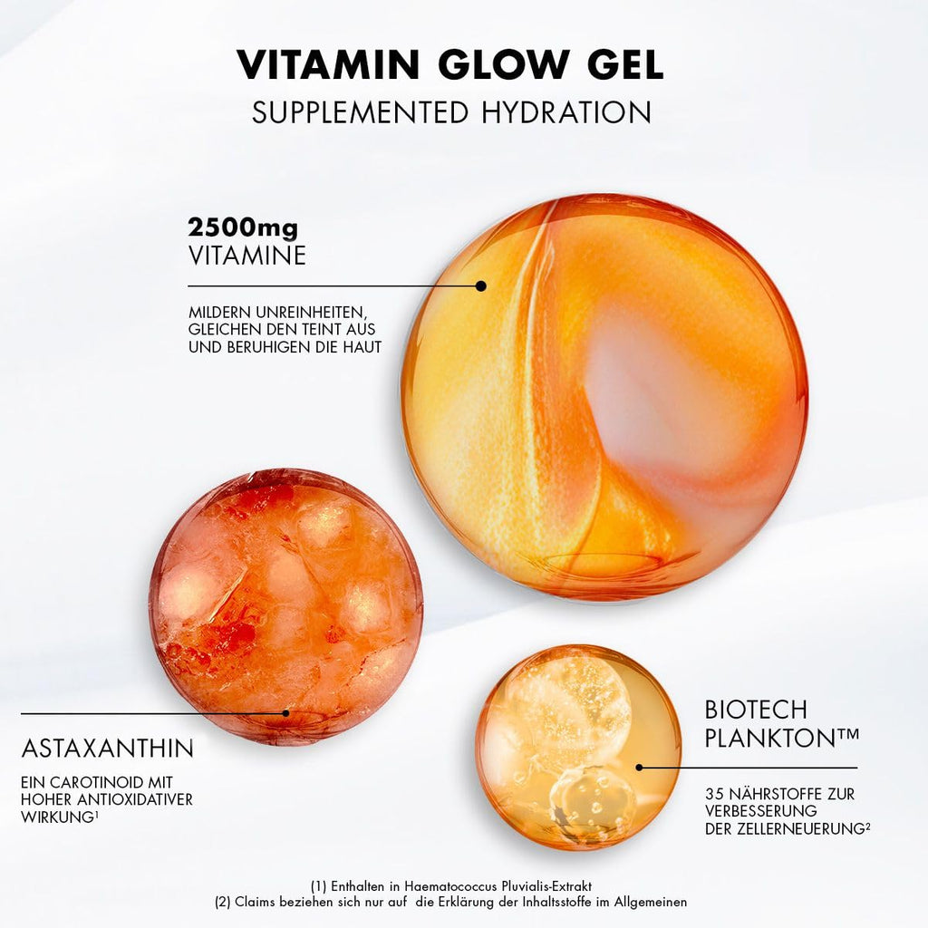 Biotherm Aquasource+ Vitamin Glow Gel – Gesichtsgel mit Vitamin B3 & Plankton, 50 ml
