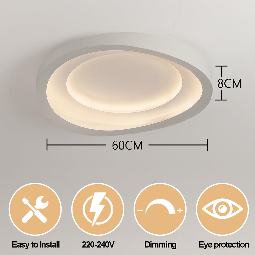 LED Deckenleuchte 60 cm dimmbar mit Fernbedienung – Minimalistische Deckenlampe für Wohnzimmerr