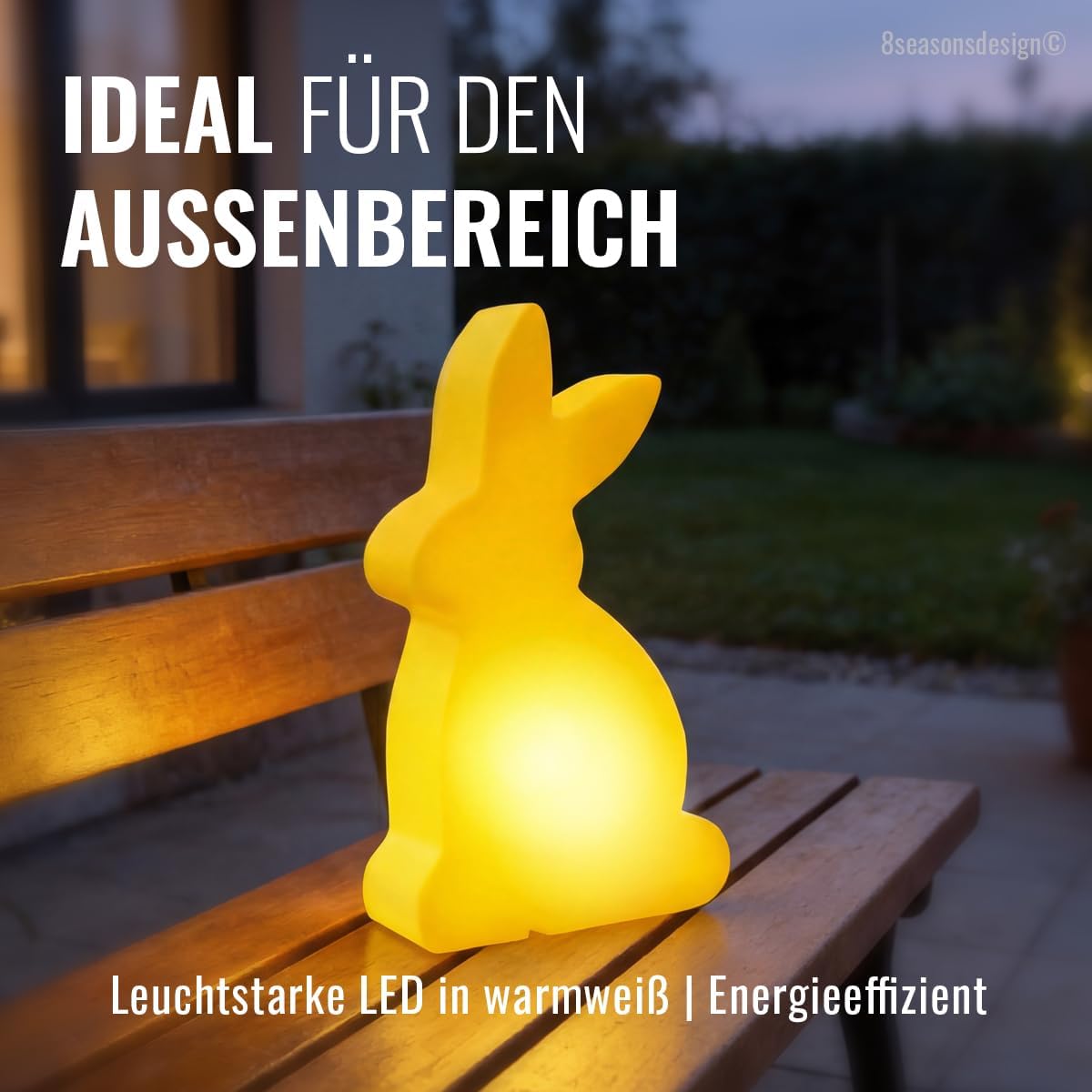 LED Osterhase Dekolampe 50 cm – Shining Rabbit Frühlingsdeko Garten & Terrasse