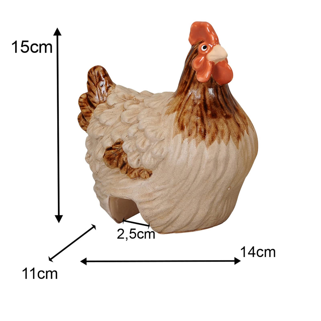 Lustige Hühner Deko 🐔 Keramik Gartenfigur für Balkon Terrasse & Blumentopf