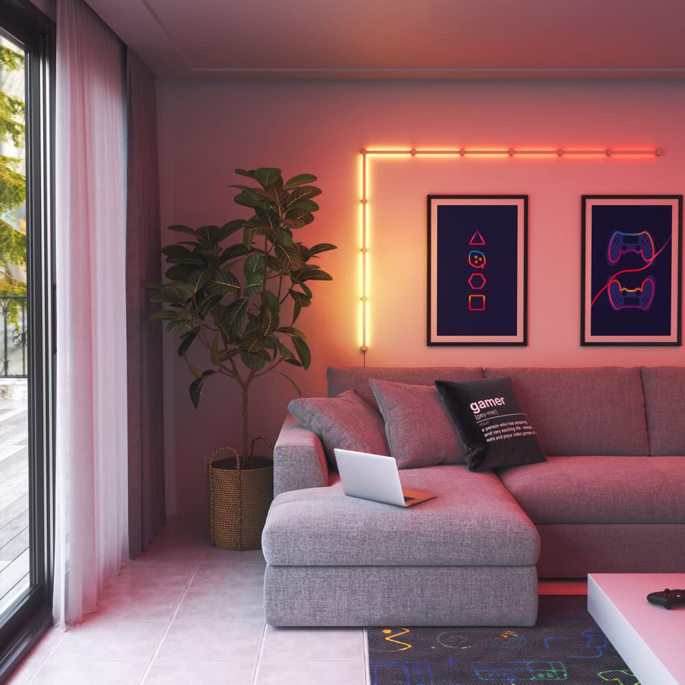 Nanoleaf Lines 90° Erweiterungspack – 3 smarte RGBW LED Lichtleisten für Nanoleaf Lines