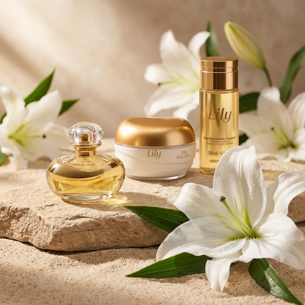 O Boticário Lily Geschenkset – Parfüm, Körperöl &amp; Creme für Damen