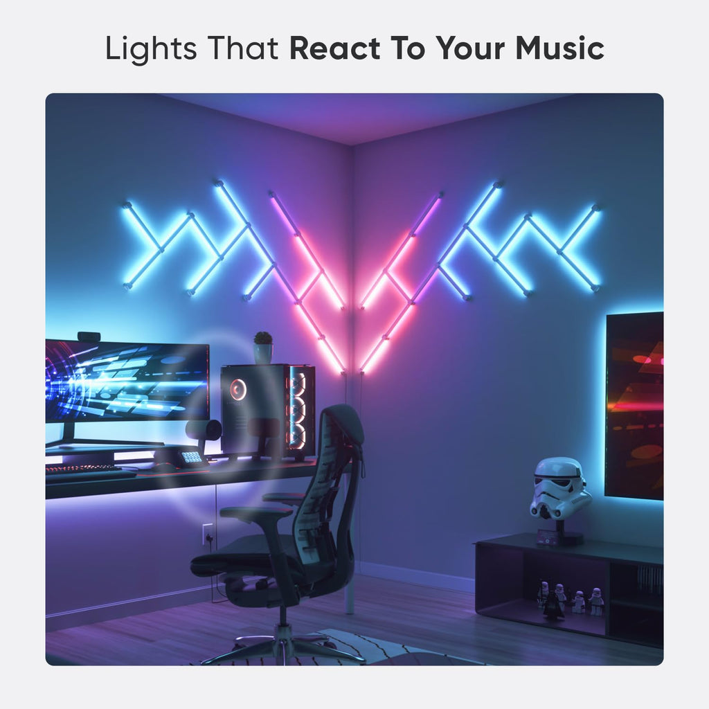 Nanoleaf Lines 90° Erweiterungspack – 3 smarte RGBW LED Lichtleisten für Nanoleaf Lines