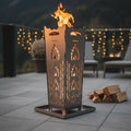 Feuerkorb 80cm mit Grillplatte &amp; Ascheschale – 2-in-1 Feuerschale