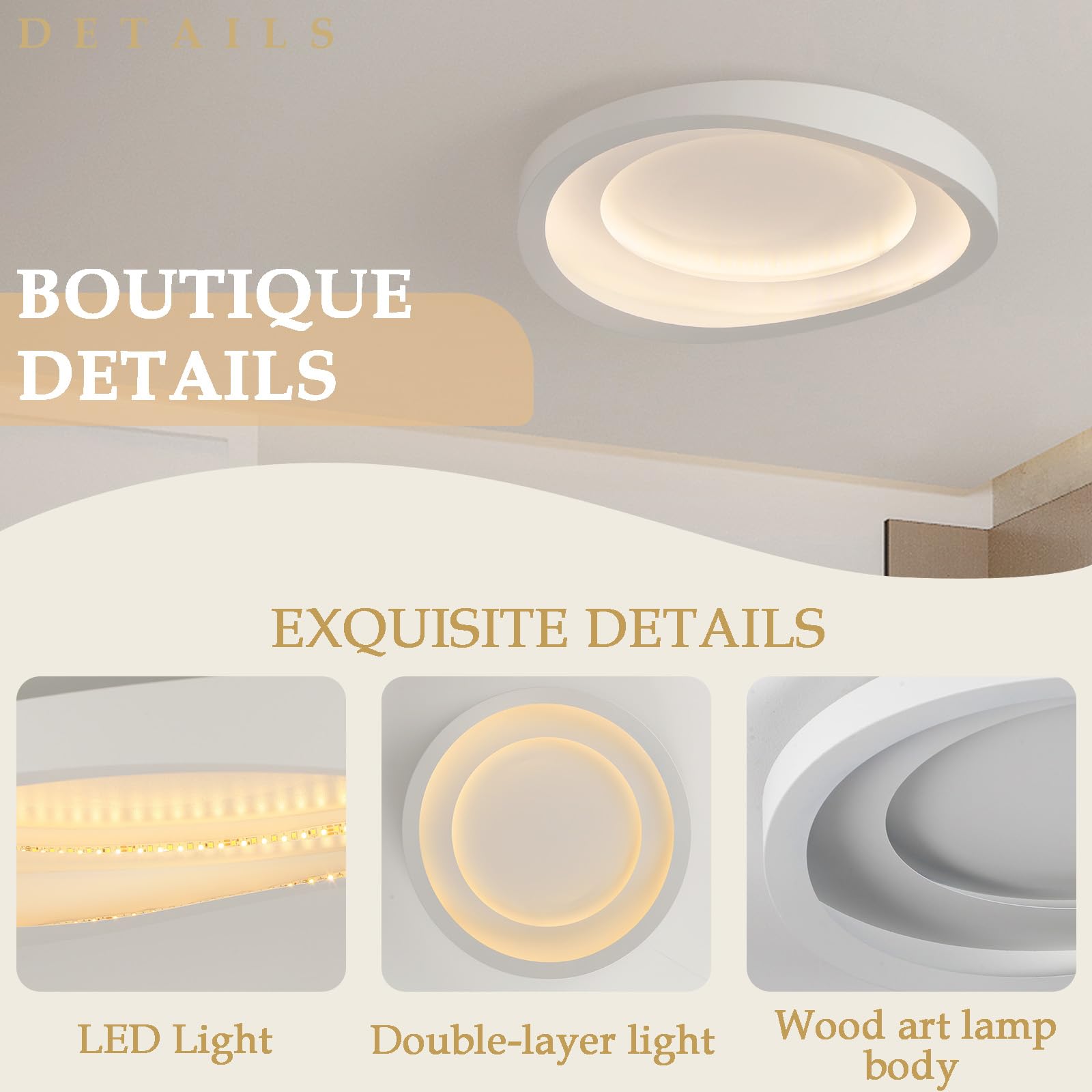 LED Deckenleuchte 60 cm dimmbar mit Fernbedienung – Minimalistische Deckenlampe für Wohnzimmerr