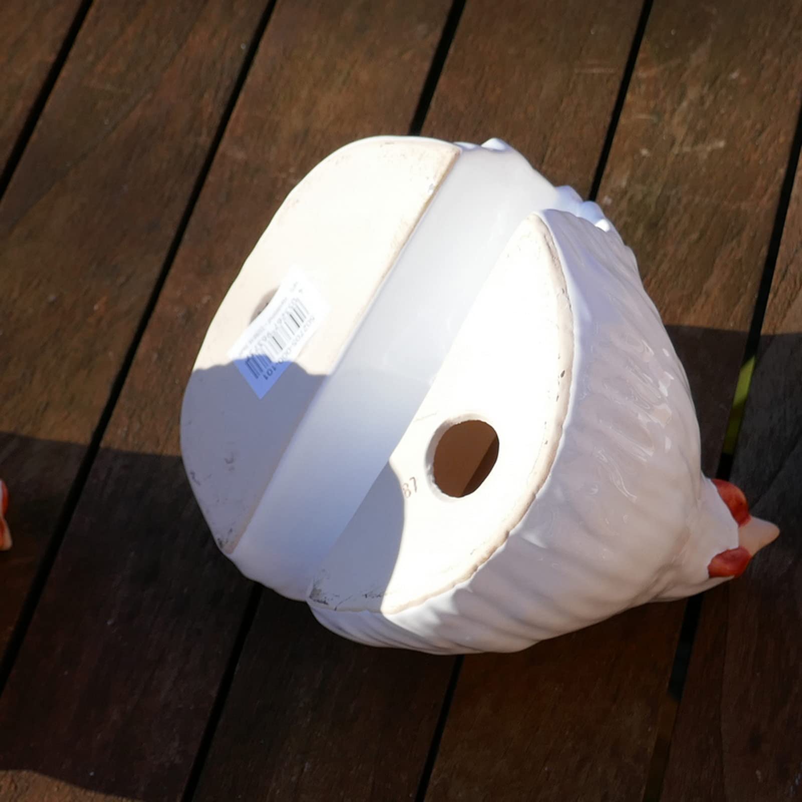 Hühner Deko 3er Set Weiß 🤍 Keramik Gartenfiguren für Balkon Terrasse & Garten