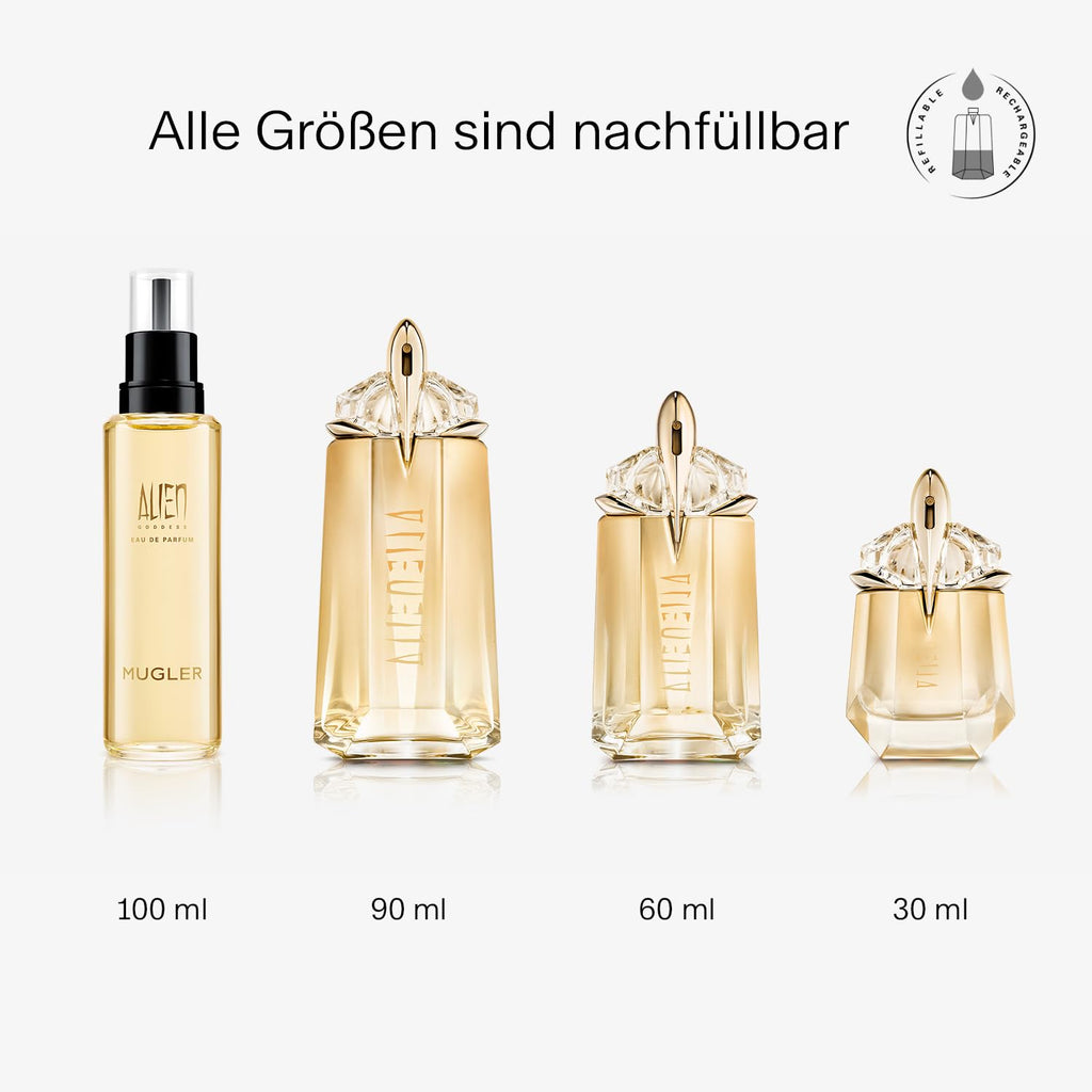 MUGLER Alien Goddess Eau de Parfum, Women's Perfume, Floral, ambery and woody, Divine fragrance, Refillable, 30 ml