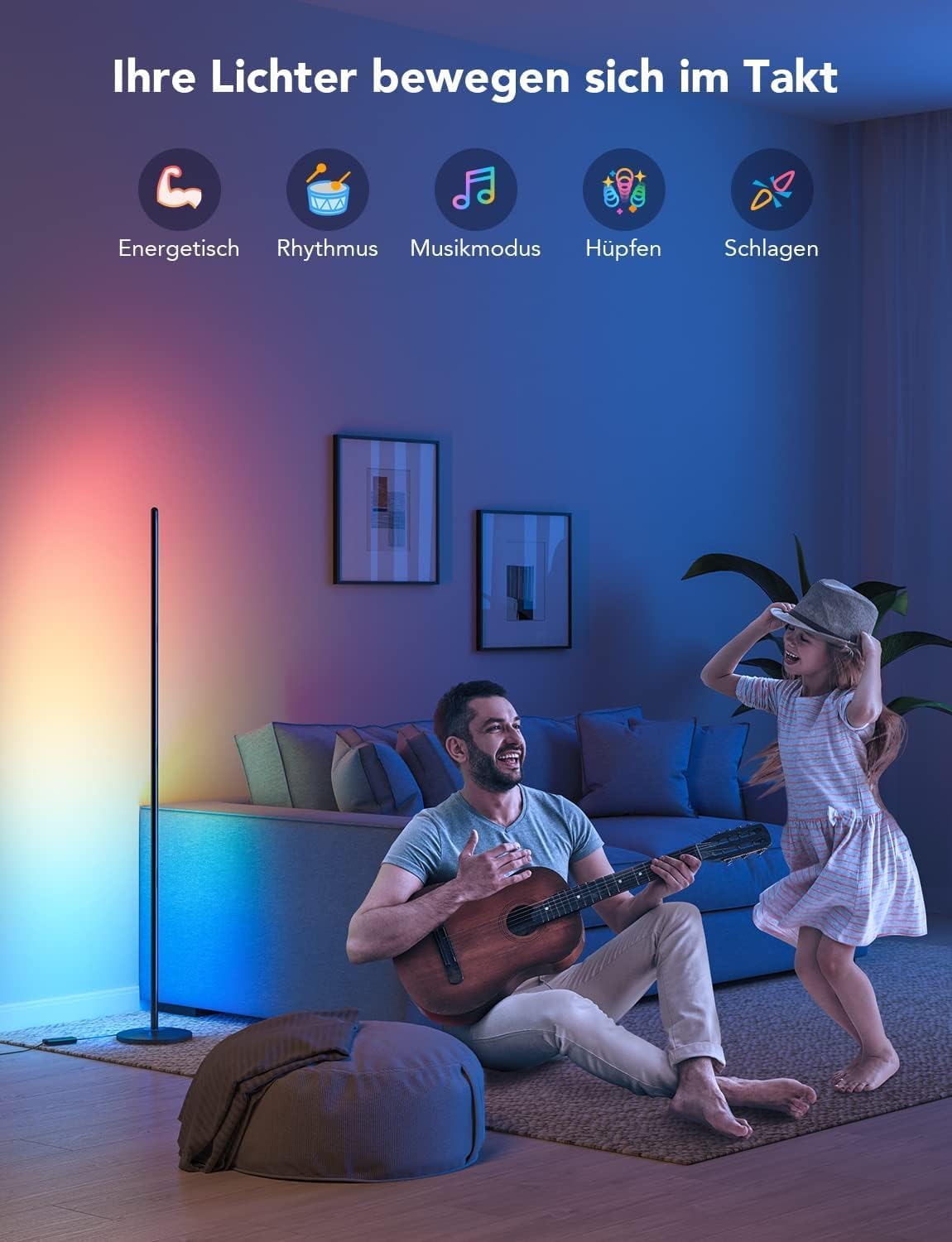 Govee RGBIC LED Stehlampe Smart | WiFi Standleuchte Wohnzimmer