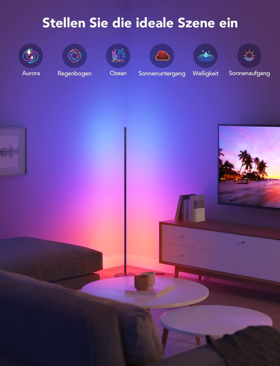 Govee RGBIC LED Stehlampe Smart | WiFi Standleuchte Wohnzimmer