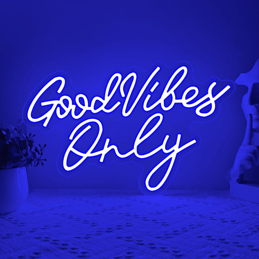 Good Vibes Neon Schild – LED Wanddeko für Schlafzimmer, Gaming Zimmer & Wohnzimmer