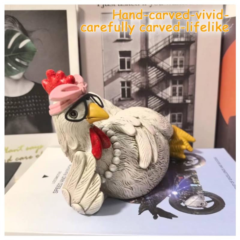 Lustige Hühnerfigur Garten Deko 🐔 Originelle Balkon & Outdoor Deko aus Kunstharz