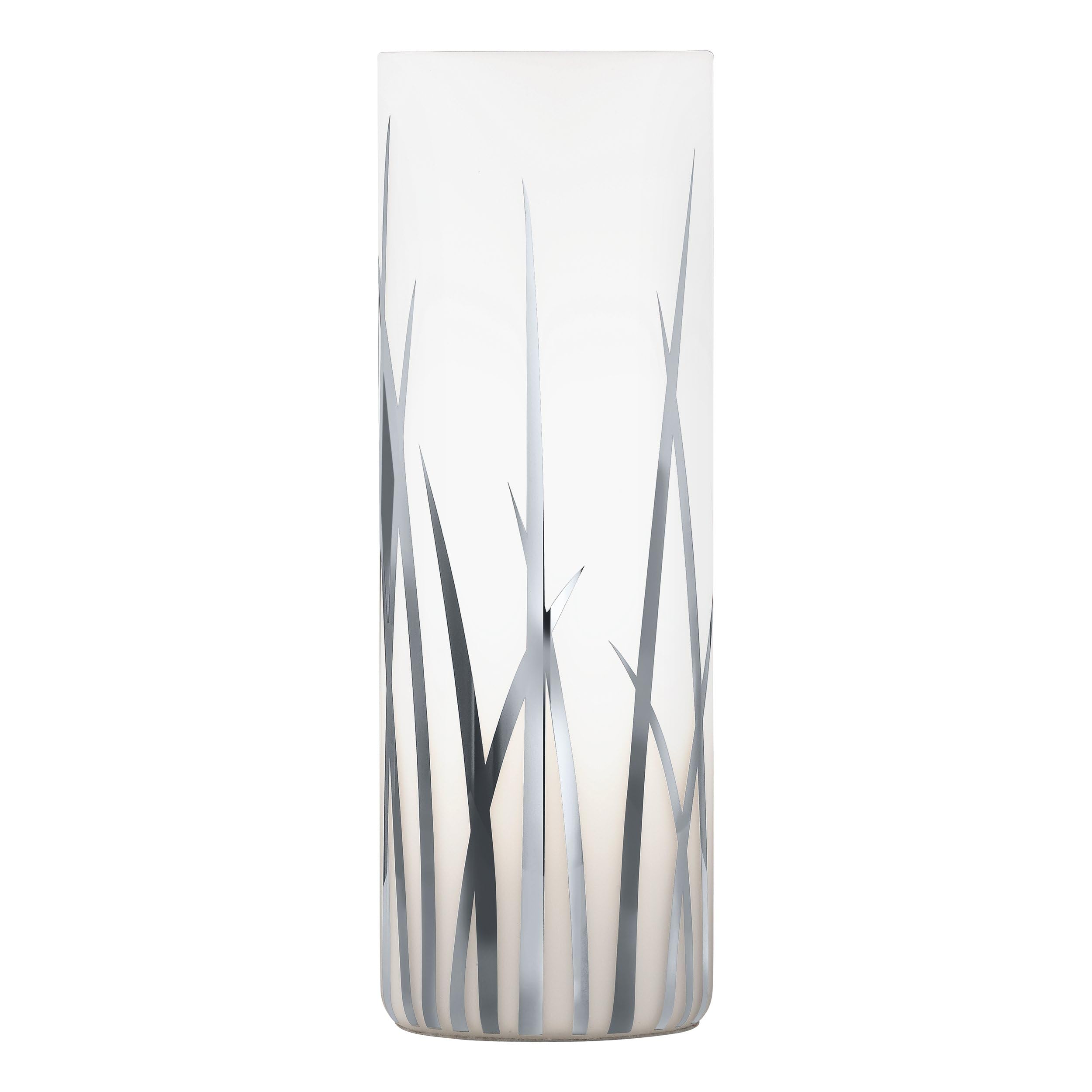 EGLO Tischlampe Rivato – Elegante Nachttischlampe aus Glas, Chrom/Weiß, E27