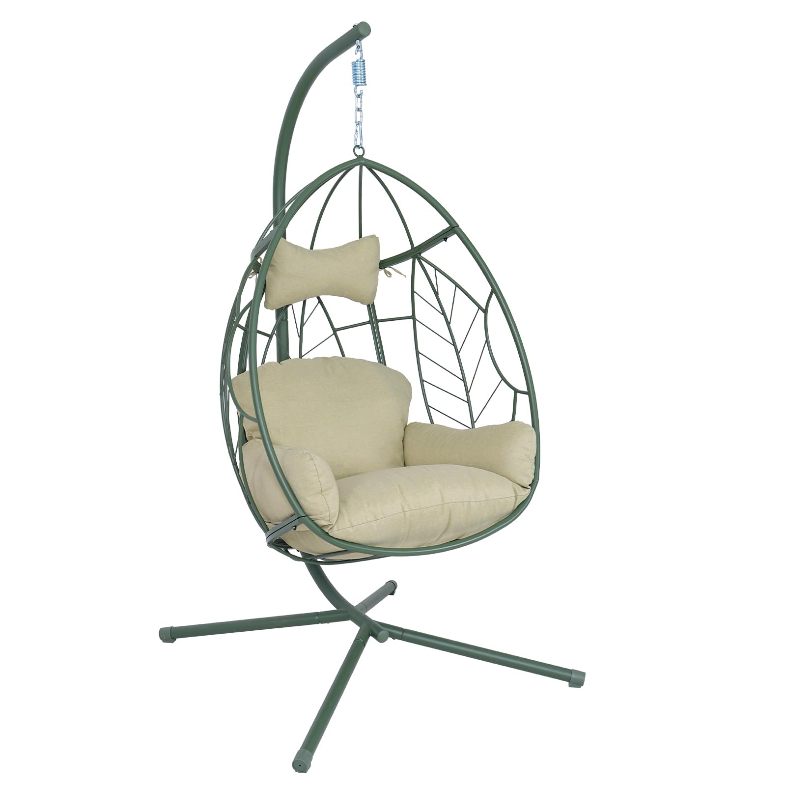 Hängesessel mit Gestell Egg Chair – Indoor &amp; Outdoor, 150 kg, Grün