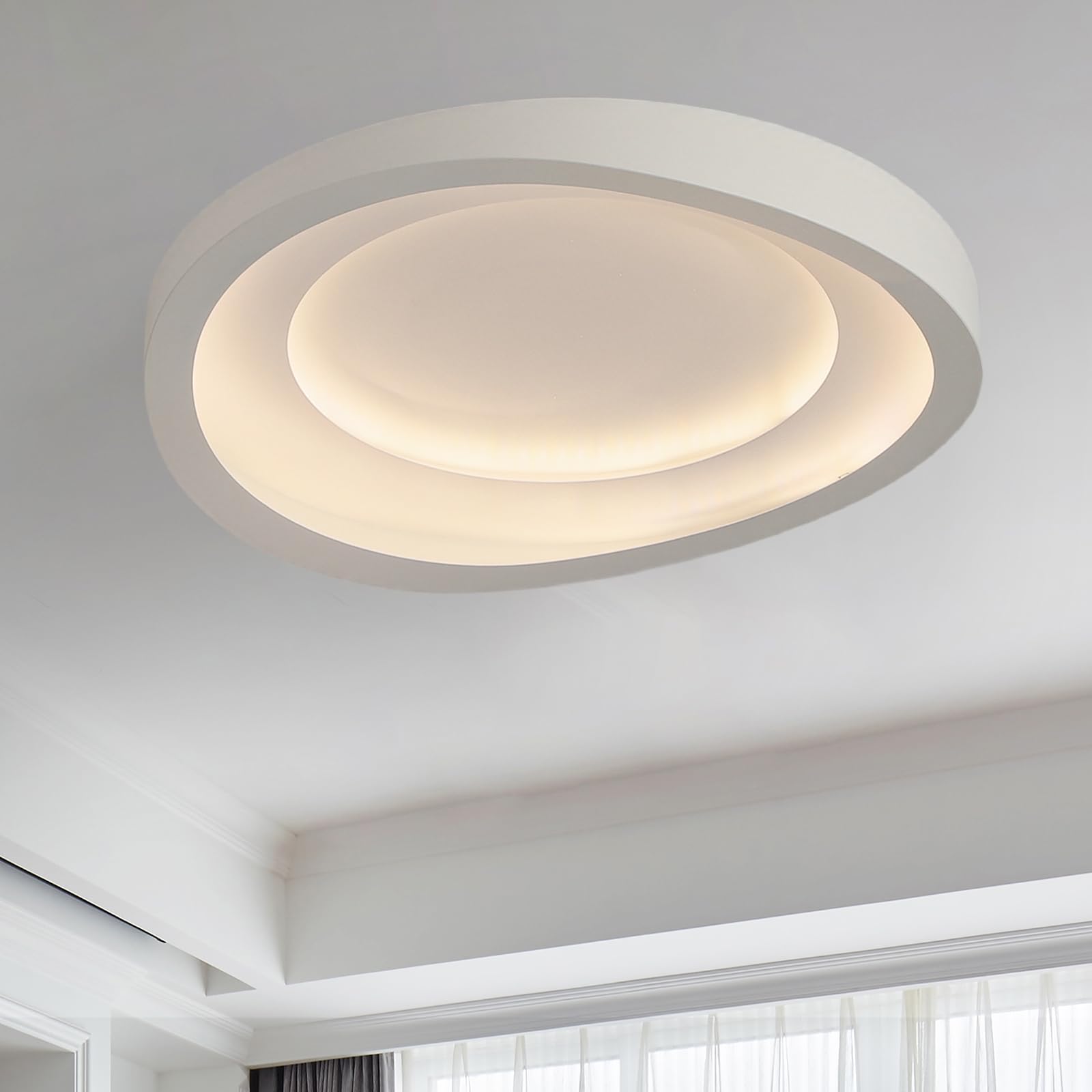 LED Deckenleuchte 60 cm dimmbar mit Fernbedienung – Minimalistische Deckenlampe für Wohnzimmerr