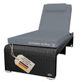 RS Trade XXL Sonnenliege Rattan bis 200 kg – extra hoch, Rollen, wetterfest