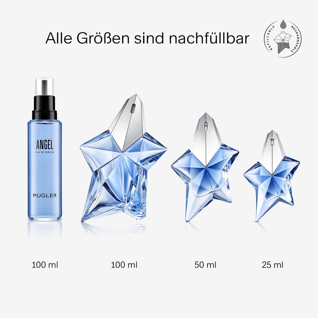 Mugler Angel Eau de Parfum – amber gourmand fragrance for women, refillable