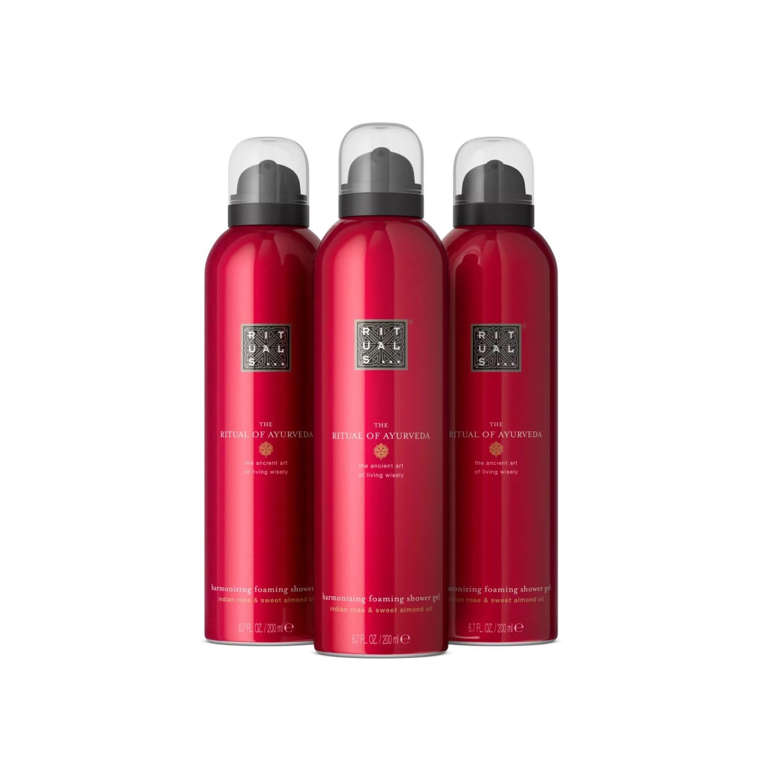 RITUALS The Ritual of Ayurveda Duschschaum Set (3x200ml) – Luxuriöse Pflege mit indischer Rose & Mandelöl