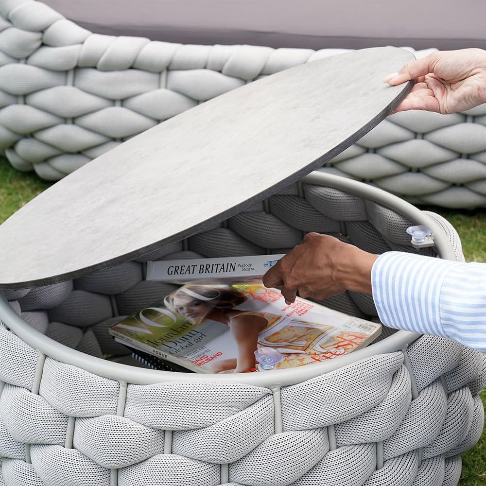 Outdoor Lounge Set für 4 Personen mit drehbaren Sesseln – Modern & wetterfest