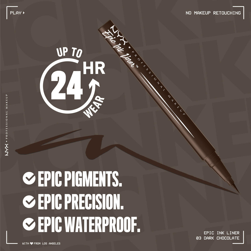 NYX Epic Ink Eyeliner Brown – Präziser Lidstrich & 24h Halt