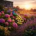 Solar Gartenleuchte Pfau 🦚 LED Gartendeko Licht für Balkon Terrasse & Garten
