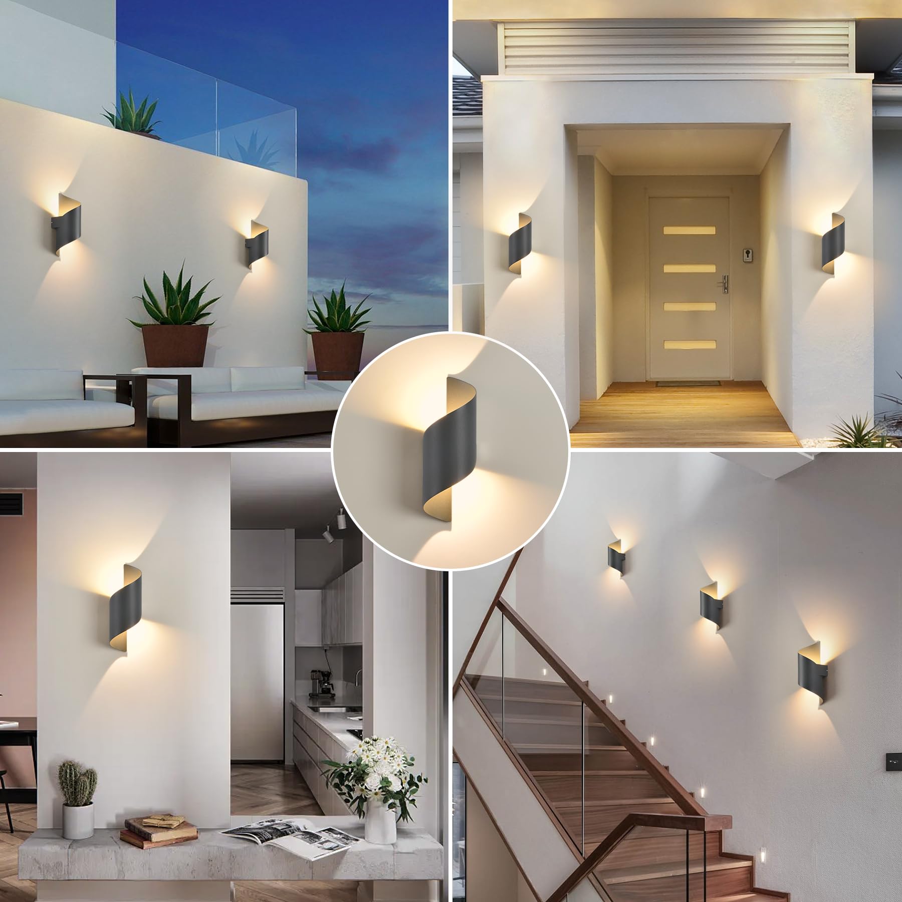 LED Außen-Wandleuchte Up & Down IP65 – Modernes Aluminium Design 3000K Warmweiß