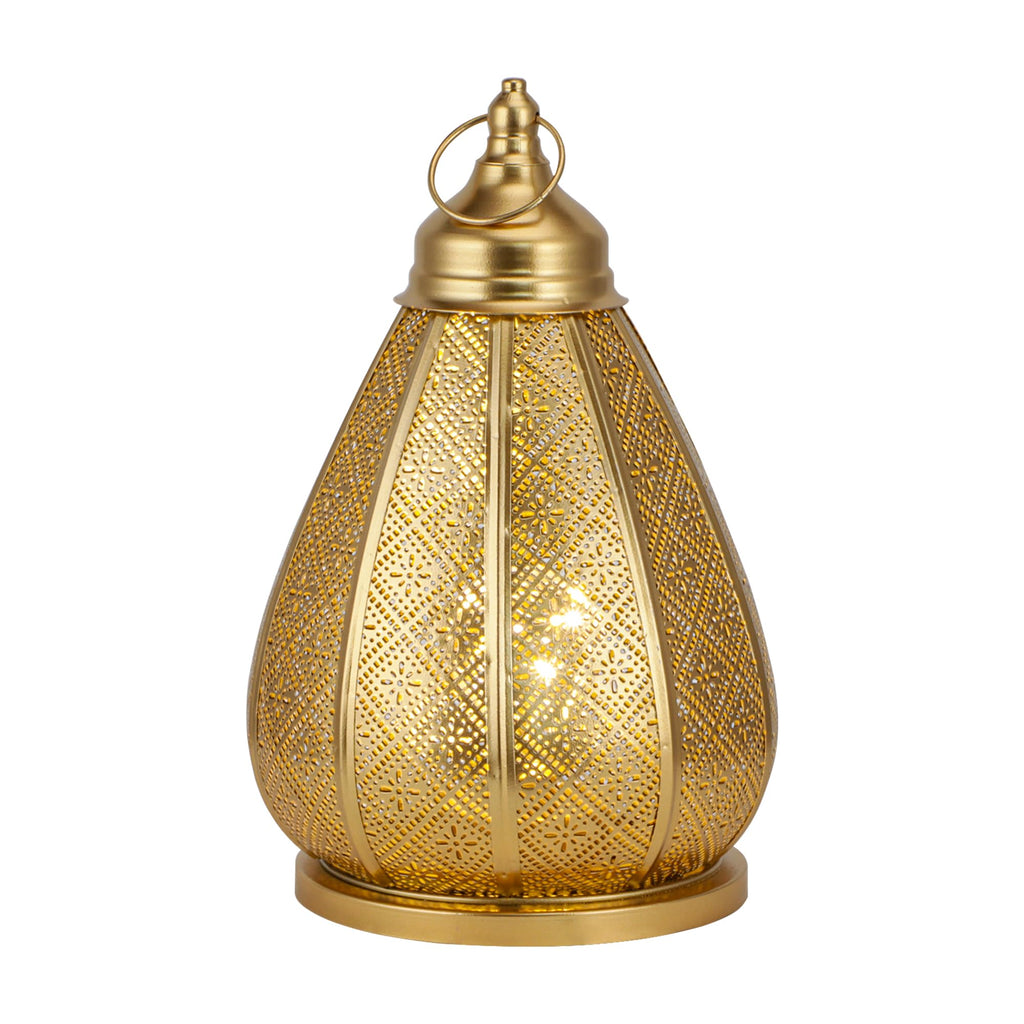 Marokkanische Vintage Metall Lampe – Orientalische Tischlampe für Wohnzimmer, Schlafzimmer & Deko